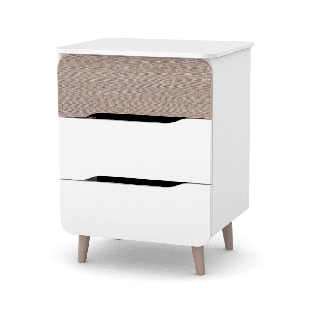 Dětská komoda Belitto Gekko Kids, 60x49x80cm, Bílá / Cappuccino